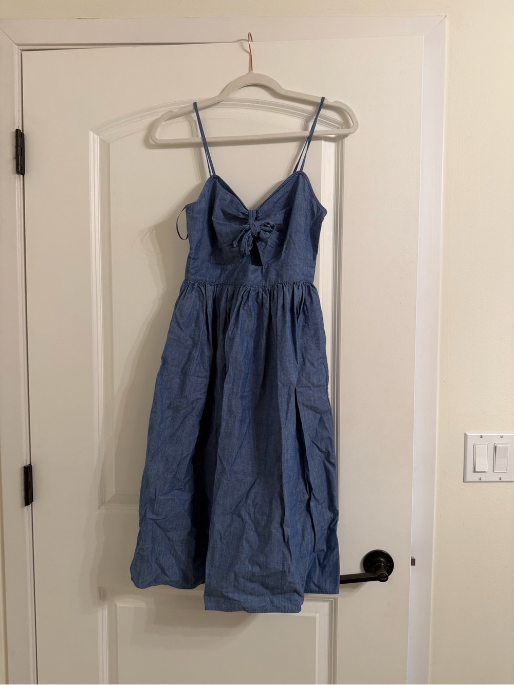 Blue Chambray Tie-Front Sundress